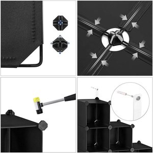 Extra Big Black Cube Incastro 15 Cubo <span class=keywords><strong>Scarpiera</strong></span> di <span class=keywords><strong>Plastica</strong></span> Armadio Scarpa Armadio Dell'organizzatore di Immagazzinaggio Unità - Product Image 2