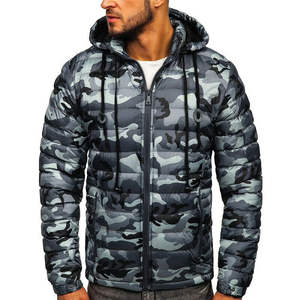 Chaqueta acolchada con capucha para hombre, chaqueta informal de alta calidad con botón de sublimación personalizada para invierno - Product Image 1