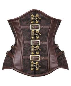 Corset en cuir noir pour femme, vêtement de taille SteamPunk, gothique, ceinture - Product Image 5