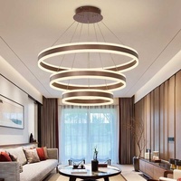 OEM ODM Lustre Moderne Anneaux Rond Lustre Pendentif Lampe Décoration Salon Lustre Acrylique Lumière