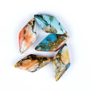 Turquesa Mohave, Cobre, Ostra, Cabujón, Corte DIY, Anillo, Pendiente, Colgante, Forma Mixta, Suelto, Sintético (Creado en Laboratorio), Tercera Piedra Preciosa - Product Image 4