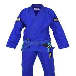 Kimono de Judo et de Jiu-Jitsu Brésilien pour Hommes et Femmes – Matière Simple et Double Tissage – Confortable – Blanc/Noir/Bleu - Product Image 4