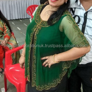 Women's Elegant Vintage High Quality Super Soft Net <b>Fabric</b> Hand Embroidered <b>Sequined</b> Poncho Shrug Top Long Autumn Plus Size - Product Image 2