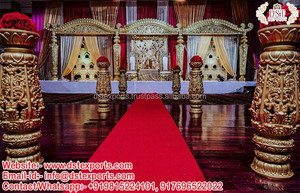 Mandap de Boda con Tema de Maharani de Bollywood, Mandap de Boda Real de Maharani del Reino Unido, Diseñador de Mandap de Boda de Bollywood, Mandap de Fibra de Boda de Bollywood de EE. UU. - Product Image 6