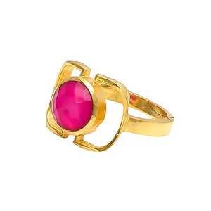 아름다운 자홍색 옥수 원형 핑크 색상 독특한 디자인 스털링 실버 반지