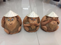 Souvenir artisanal en noix de coco / Singe en noix de coco pour cadeau / Artisanat en coquille de noix de coco (Sandy84587176063 WS)
