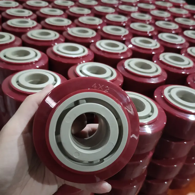 Langlebige kunden spezifische Gummi/TPR/Nylon Rueda de Kunststoff Rot 2 3 4 Zoll Kunststoff räder
