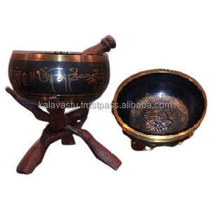 Cuencos Cantores de Chakra de latón y bronce hechos a mano, decoración elegante para el hogar, regalos novedosos para uso doméstico - Product Image 4