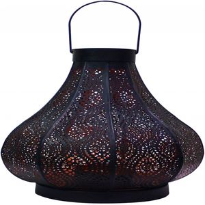 Lanternes de bougie suspendues rondes de Style marocain de finition antique noire pour l'article décoratif d'utilisation de fête d'anniversaire de mariage d'hôtel à la maison - Product Image 2