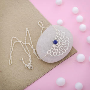 Pierres précieuses en argent sterling 925 pour femmes, bijoux artistiques, en lapis lazuli - Product Image 3