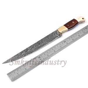 New Custom Hand Forged Damascus Fillet Fishing knife With leather Sheath cover (smk1634) - Product Image 5