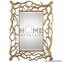 Gold Designer Frame Wall Decoration Deer Antler Mirror