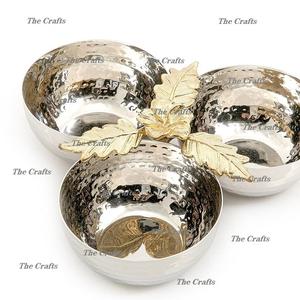 ชามสำหรับตกแต่งทำจากสเตนเลสสตีลสีทองพร้อมขาตั้งอลูมิเนียมชามเสิร์ฟถั่วคุณภาพสูง - Product Image 4