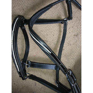 Vendre licol pour cheval en cuir véritable, licol fantaisie en cuir brun, bride pour cheval, 6 tailles disponibles : full, cob, shetland - Product Image 3