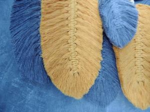 Macrame Leaf, Macrame <b>Feather</b> for Home Decoration - Product Image 2