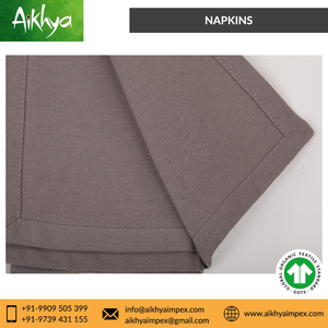 Naturel Organique 100% Pur Coton Lavable Chaud Gris Couleur Serviettes de Table pour la Cuisine - Product Image 5