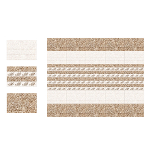 Azulejos de cerámica para pared exterior, azulejos esmaltados de textura sólida, color marrón y crema, 300x450mm - Product Image 5
