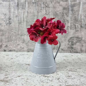 Vase en métal gris avec texte en relief, style rustique, pot à fleurs pour la décoration de la maison et du jardin, vente en gros - Product Image 2