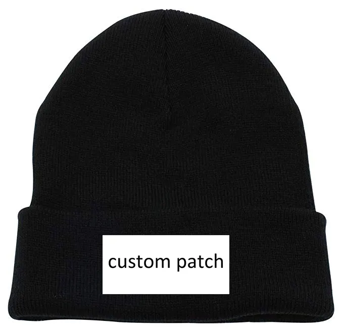 Top Level Beanie Men Women Unisex Cuffed Plain Skull Knit Hat Cap Classic Mountain Wear Toque With Custom Patch