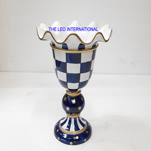 Vase à fleurs en métal durable à double finition argentée, dessus bleu, accessoires de décoration intérieure, fonction extensible, bon prix - Product Image 6