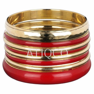 Bracelet de mode extensible en corne et nacre indiennes les plus chaudes ensemble de 5 bracelets de bijoux de mode - Product Image 4