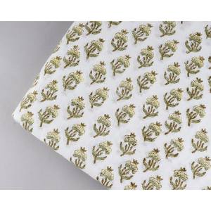 Tissu de matelassage 100% coton blanc et Beige Floral au bord de la cour, tissu de Robe indien, vêtements pour femmes - Product Image 3