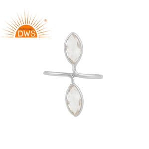 925 Fine Sterling Silver <b>Ring</b> Jewelry Manufacturer <b>Crystal</b> Quartz Gemstone <b>Ring</b> Silver Designer Jewelry Wholesaler - Product Image 1