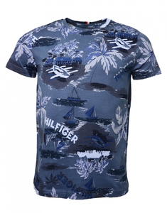 Partout T-shirt Imprimé Floral 100% Coton O-cou À Manches Courtes de Haute Qualité Prix de Gros T-shirt Pour Les Hommes De Bangladesh - Product Image 2