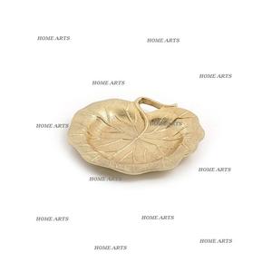 Fantastic Design Leaf Shape <b>Dessert</b> Tray In Aluminium Gold Color Snacks Dates Serving Tray For Home Usage - Product Image 4
