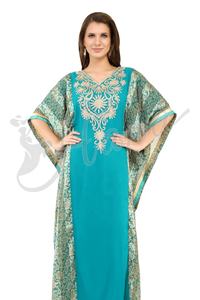 Las mujeres Abaya bordado vestido musulmán - Product Image 3