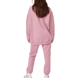 Sweat-shirt à manches longues en coton OEM, style streetwear, surdimensionné, couleur pastel, col rond, pour femme - Product Image 5