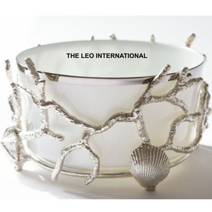 Bol de service coréen en verre et aluminium poli argenté, gravé, écologique et décoratif – Meilleure vente - Product Image 1