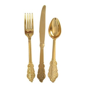 Ensemble de couverts modernes cuillères à dîner fourchettes et couteaux ensemble de couverts à long manche plaqué or rose pour la maison cuisine miroir, acier - Product Image 2