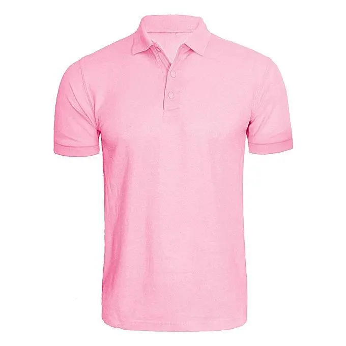 ピンクカラー高品質綿100% ポロネック半袖輸出向きポロシャツ男性用バングラデシュ製