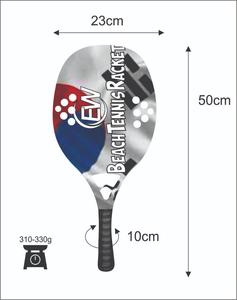 Raquettes de beach tennis et de padel sur mesure avec logos en fibre de carbone et verre, combinaisons de couleurs, 310-330g, 50cm - Product Image 2