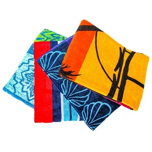 Lot de 2 serviettes de plage en coton biologique pur, 100% coton biologique, certificat GOTS, anneaux filés, nouveau Design, doux, séchage rapide, vente en gros pour la plage - Product Image 5