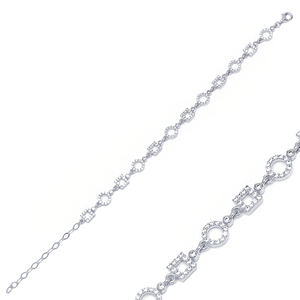 Minimalist Geometric Round Square Shape Wholesale Turkish Handmade 925 Sterling <b>Silver</b> <b>Charm</b> <b>Bracelet</b> - Product Image 3