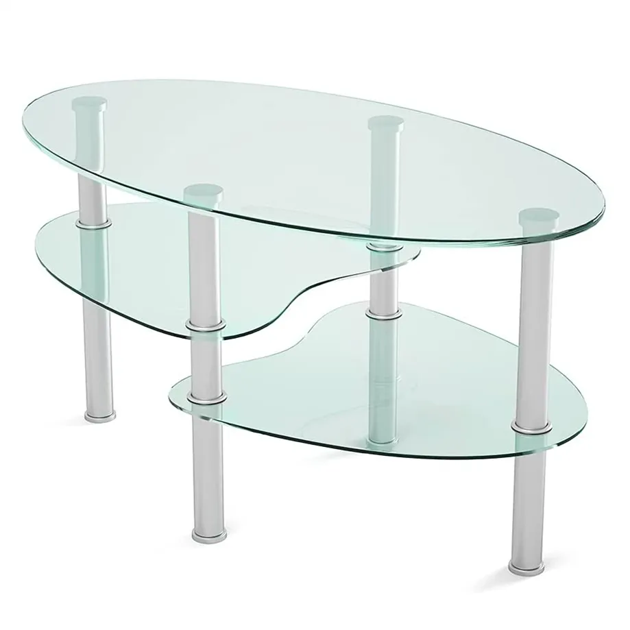 Oval Form Glas Tischplatten für moderne Glas Couch tisch Wohnzimmer Tisch