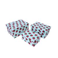 Boîte d'emballage d'impression de fraise Rectangle couleur bleue tailles personnalisées à la main grandes petites boîtes en papier imprimées pour cadeau d'emballage