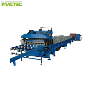 PPGI Zinc automatic glazed roof tile steel roll forming machine step tile press roof forming equipment