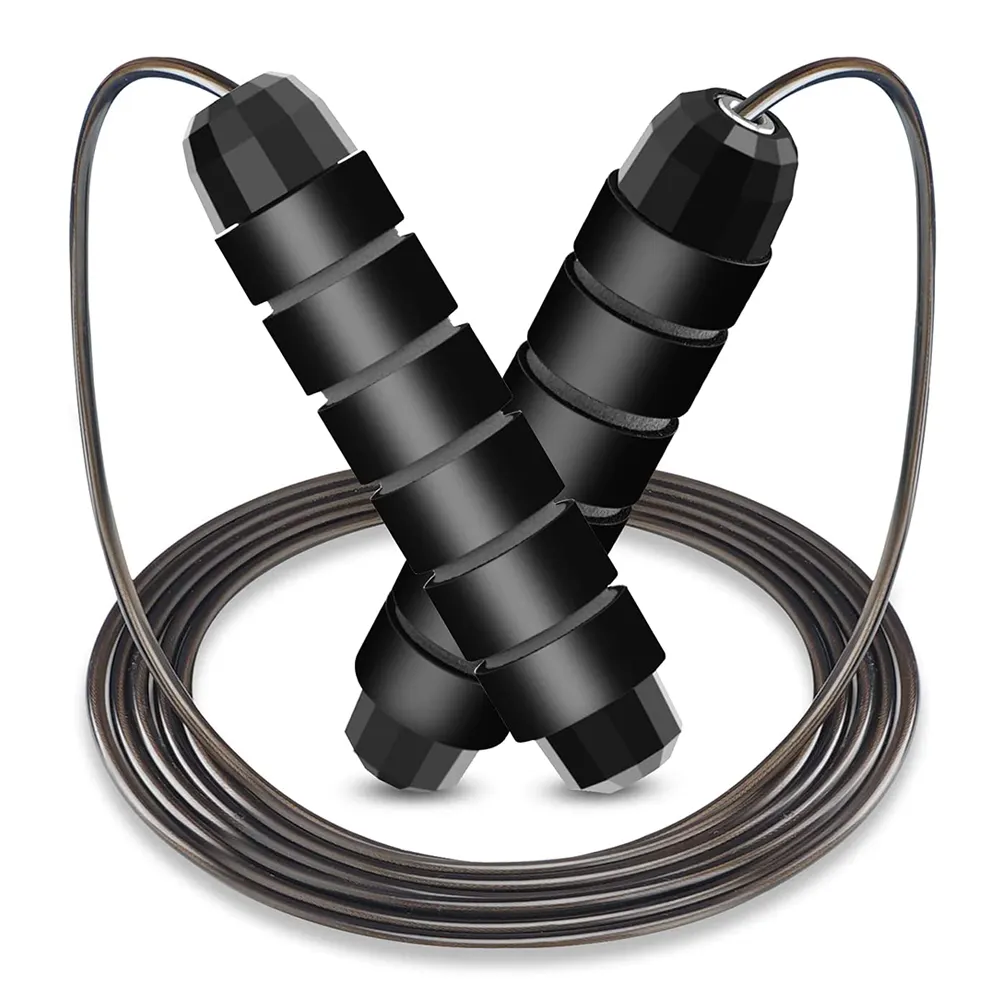 Skipping Rope with Non-slip Handle, Speed Rope, Adjustable, Jump Rope with Ball Bearings Prevent Knotted