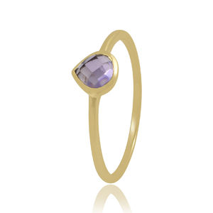 New classic gold plating 925 sterling silver African amethyst gemstone <b>ring</b> <b>cheap</b> price ready stock wholesale - Product Image 2