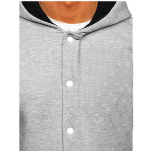 Pull de haute qualité sweat à capuche pour homme fermeture éclair intégrale Logo personnalisé broderie vêtements de sport actifs hiver teint uni fermeture éclair intégrale - Product Image 3