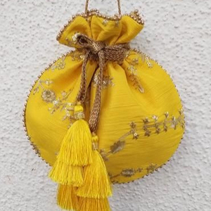 BEAUTIFUL---NEW--POTLI--BAGS WITH-BEAUTIFUL--EMBELLISHED WITH BEADS,CRYSTAL GLASS STONE, ZARI ---WORK-PARTY & <b>WEDDING</b>---2021... - Product Image 1