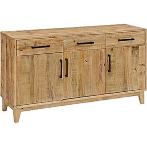Mueble de Salón de Madera de Mango Sólida, Estilo Industrial y Vintage, Económico, Estilo Rústico, con 3 Cajones - Product Image 1