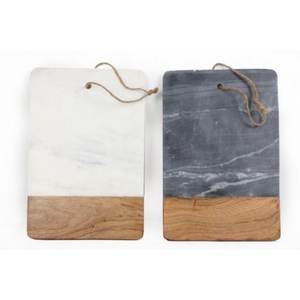 Planche à découper en marbre et bois avec poignée, planches à découper en bois et produits de forme carrée Offre Spéciale, vente en gros - Product Image 2