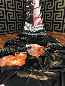 À la mode décontracté soie numérique imprimé indien femme porter Saree avec chemisier et très belle combinaison de couleurs vêtements - Product Image 3