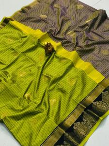 Vêtements de mariage les plus à la mode Saree en soie avec chemisier Pièce de chemisier Les femmes indiennes portent Sari pas cher bas prix en gros Surat vêtement - Product Image 2