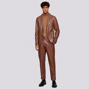 Pantalon en cuir marron pur pour homme, tenue de motard, personnalisé, meilleur vente, offre spéciale, - Product Image 2
