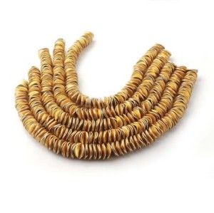 <b>Brushed</b> Gold Plated <b>Round</b> Wavy Disc Bead Spacers - Product Image 1